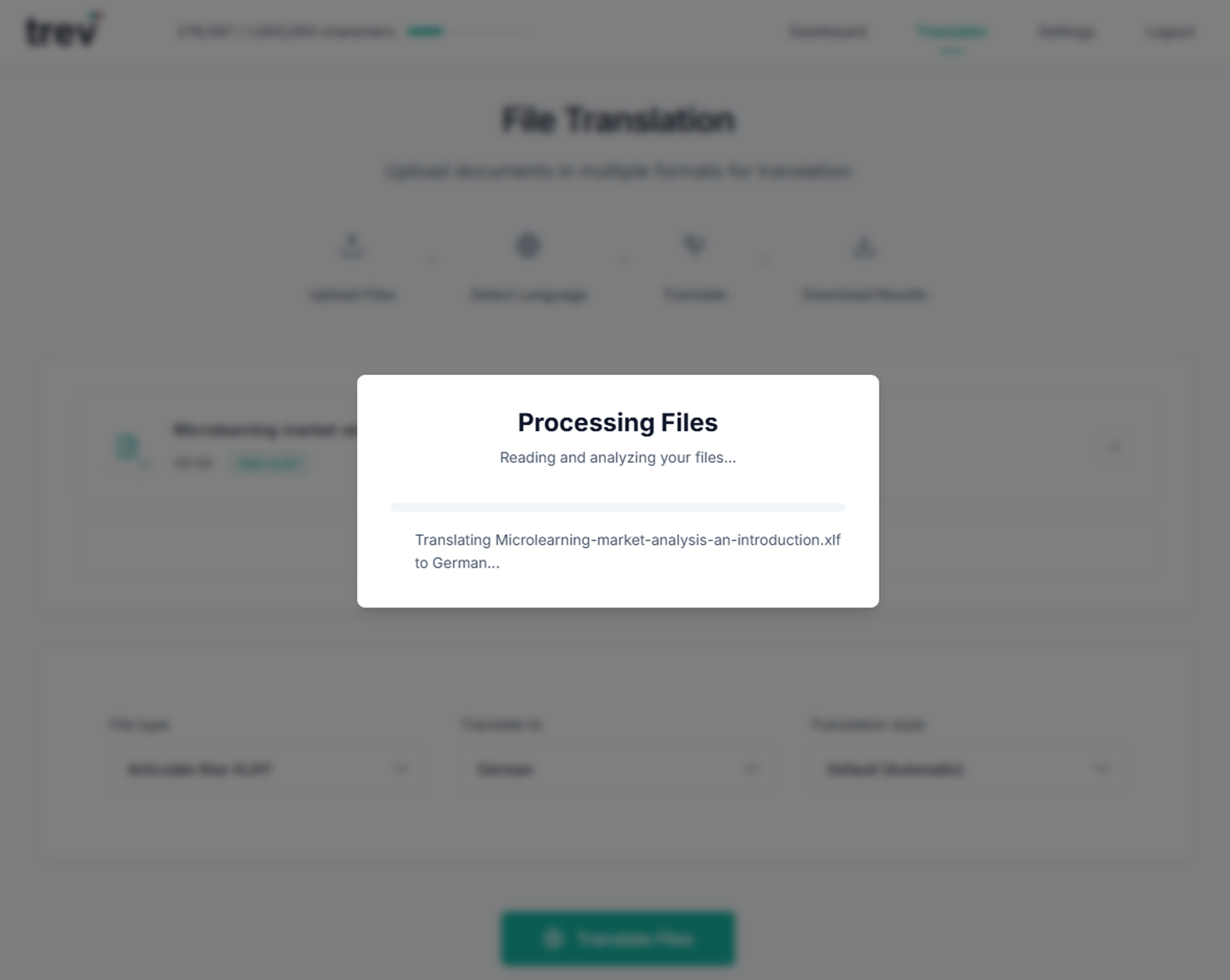 File Translation - Select Language