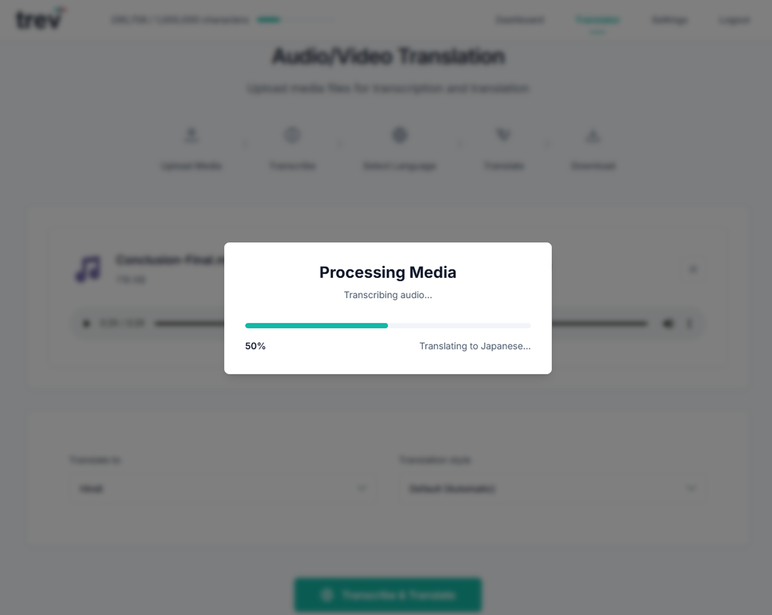 Media Translation - Processing